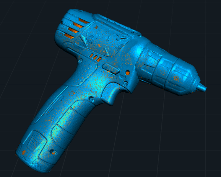 Hochauflösender 3D-Scan eines Akkuschraubers – ideal für digitale Werkstattplanung, Visualisierung und Teilevergleich