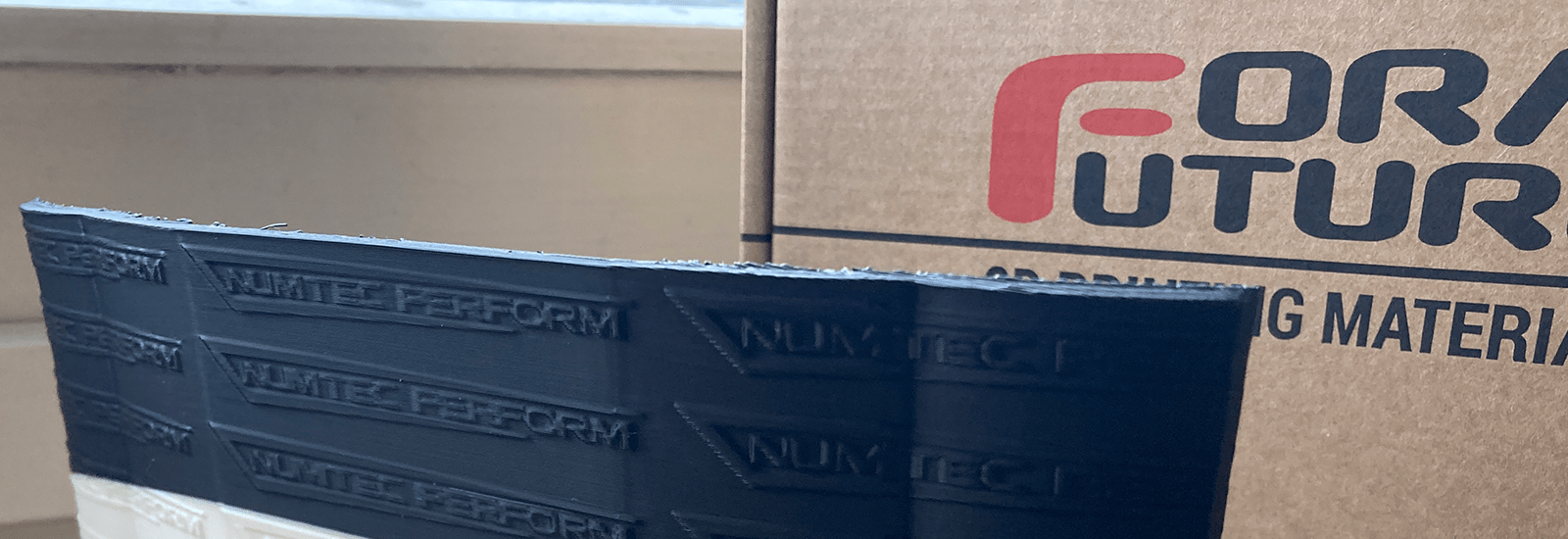 Verpackte 3D-gedruckte Musterplatte mit verschiedenen Strukturen