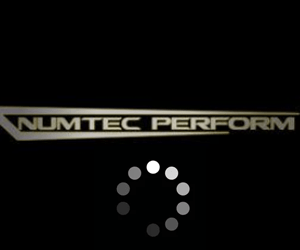 Logo von Numtec Perform auf schwarzem Hintergrund in goldener Schrift